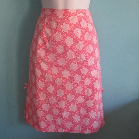 Tibi VINTAGE Pink Cotton Skirt Womens Size 4 with 27" Waist Lily Pulitzer Style - Picture 3 of 9